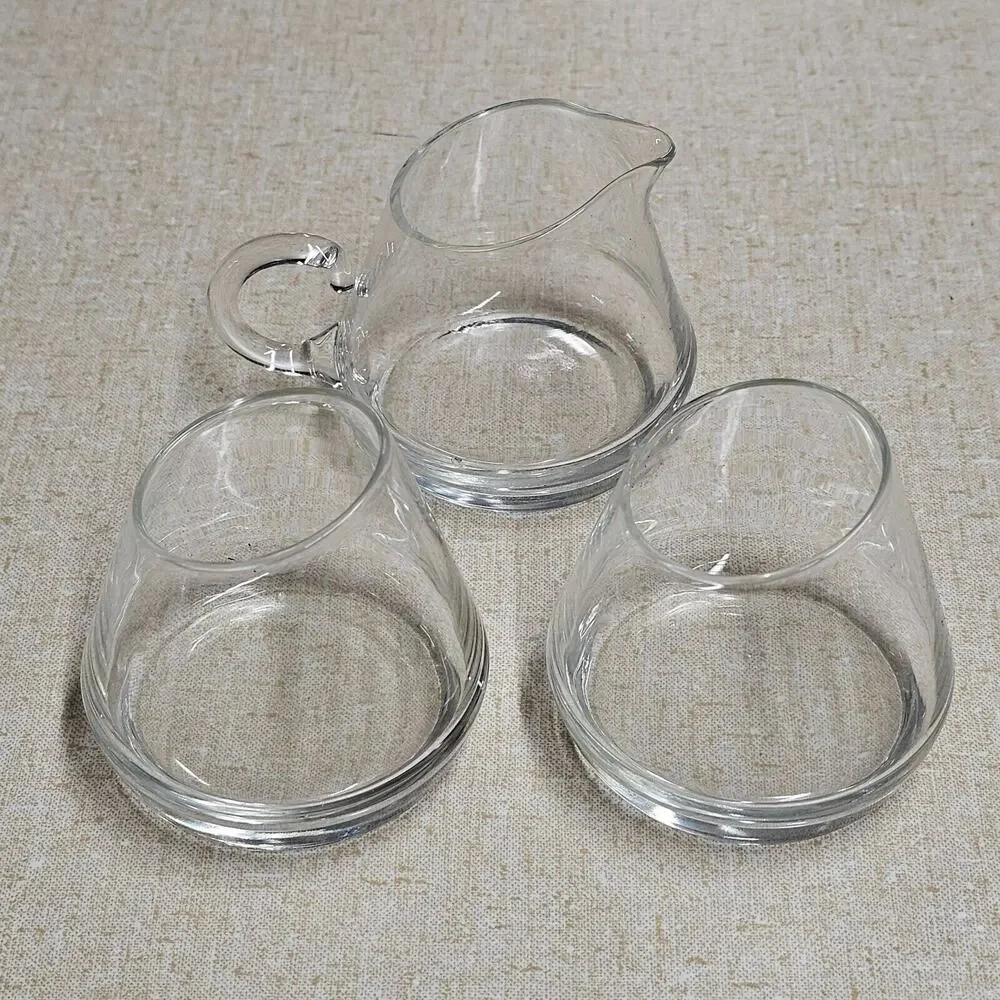 Clear Glass Coffee Tasting Set Slanted Aroma Cups Pour Server Minimalist Café